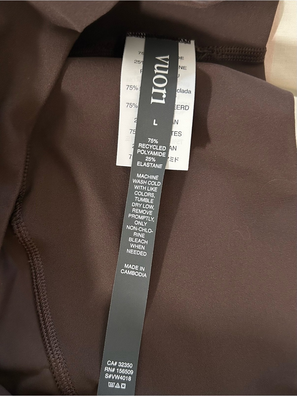 Vuori AllTheFeels Leggings Sz L VW4018 Brown High Rise Yoga Pilates Athleisure - Picture 8 of 14